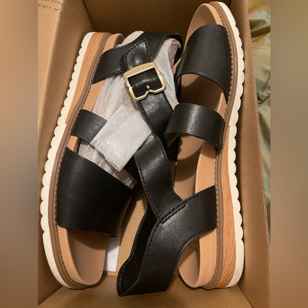 Dr. Scholl’s Black Strappy Sandals Size 8.5